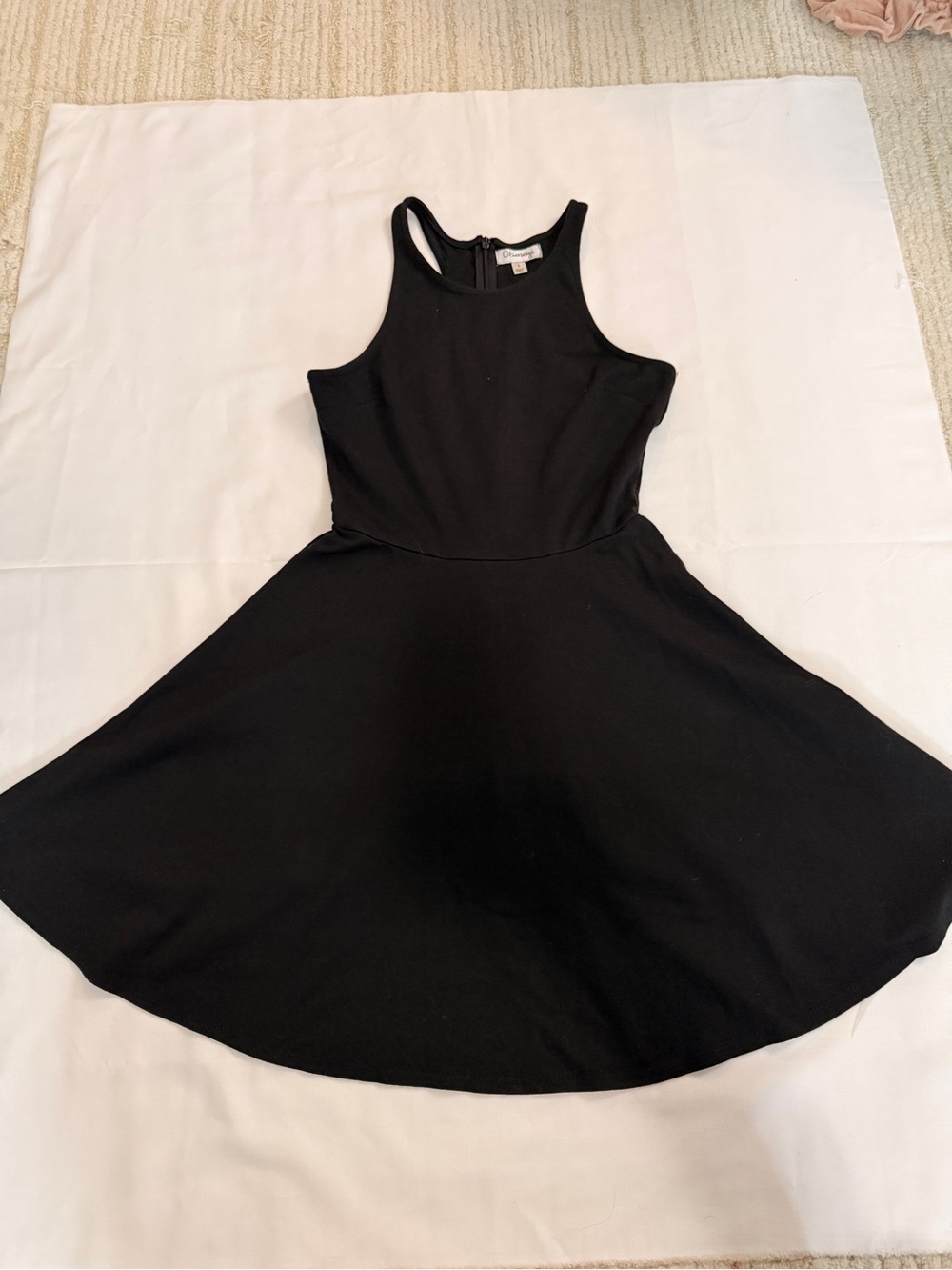 Olsenboye Black Racerback Skater Dress
